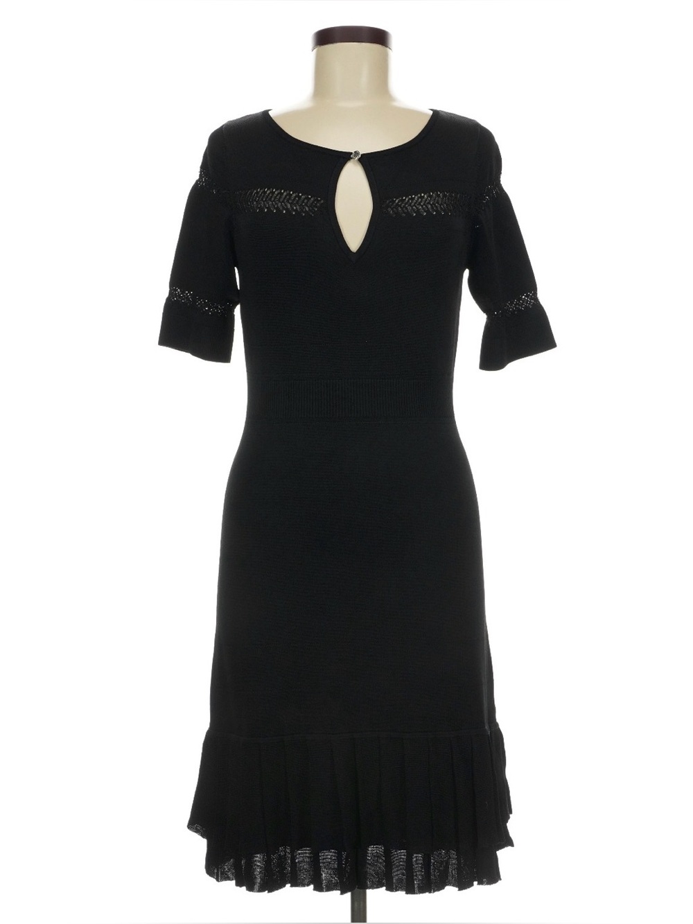 Karen Millen Black Knit Keyhole Dress, size 3/Medium